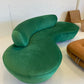 Stunning Green Curved Velvet Sofa