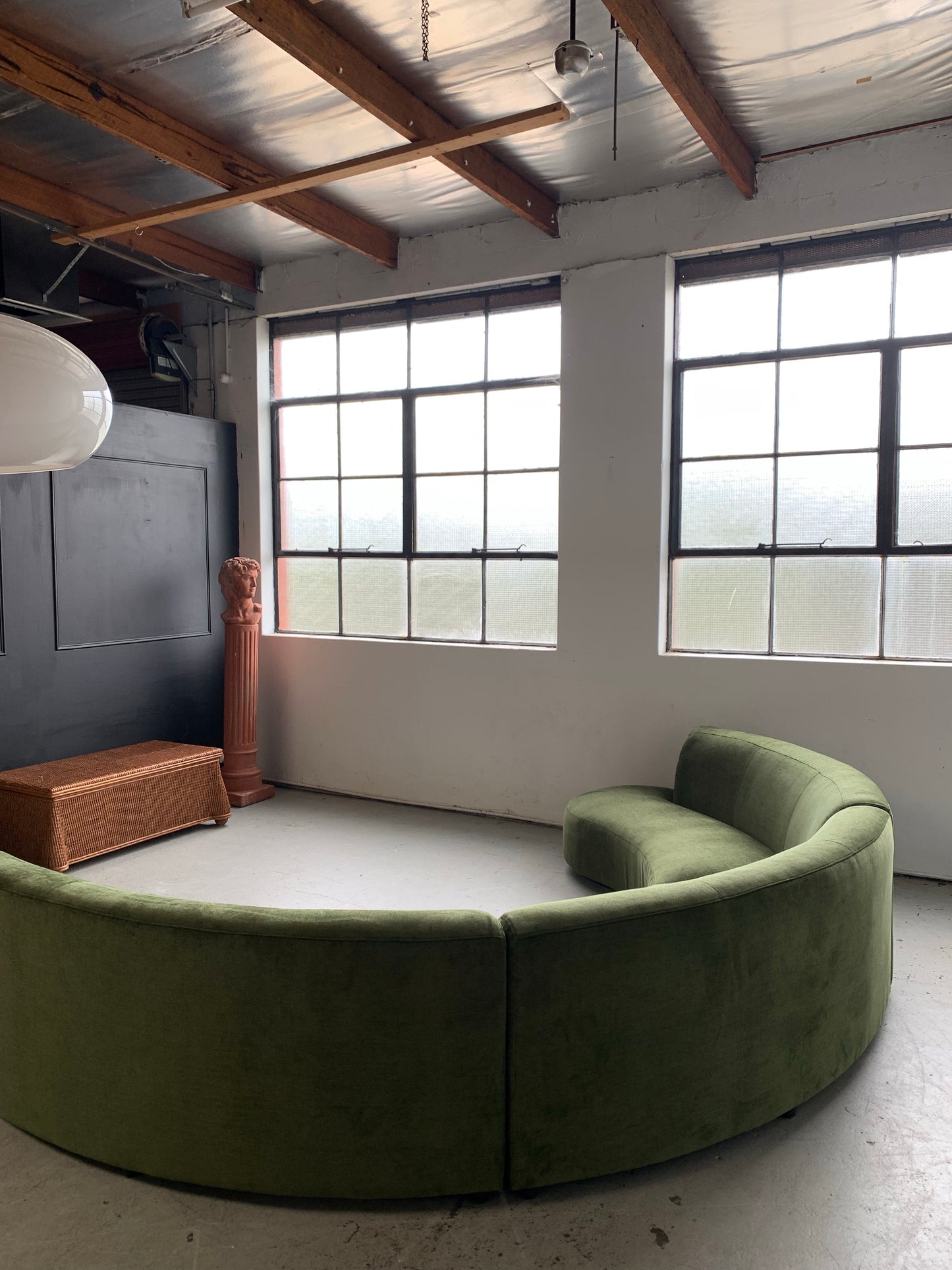 Bespoke Velvet Modular in Deep Botanical Green