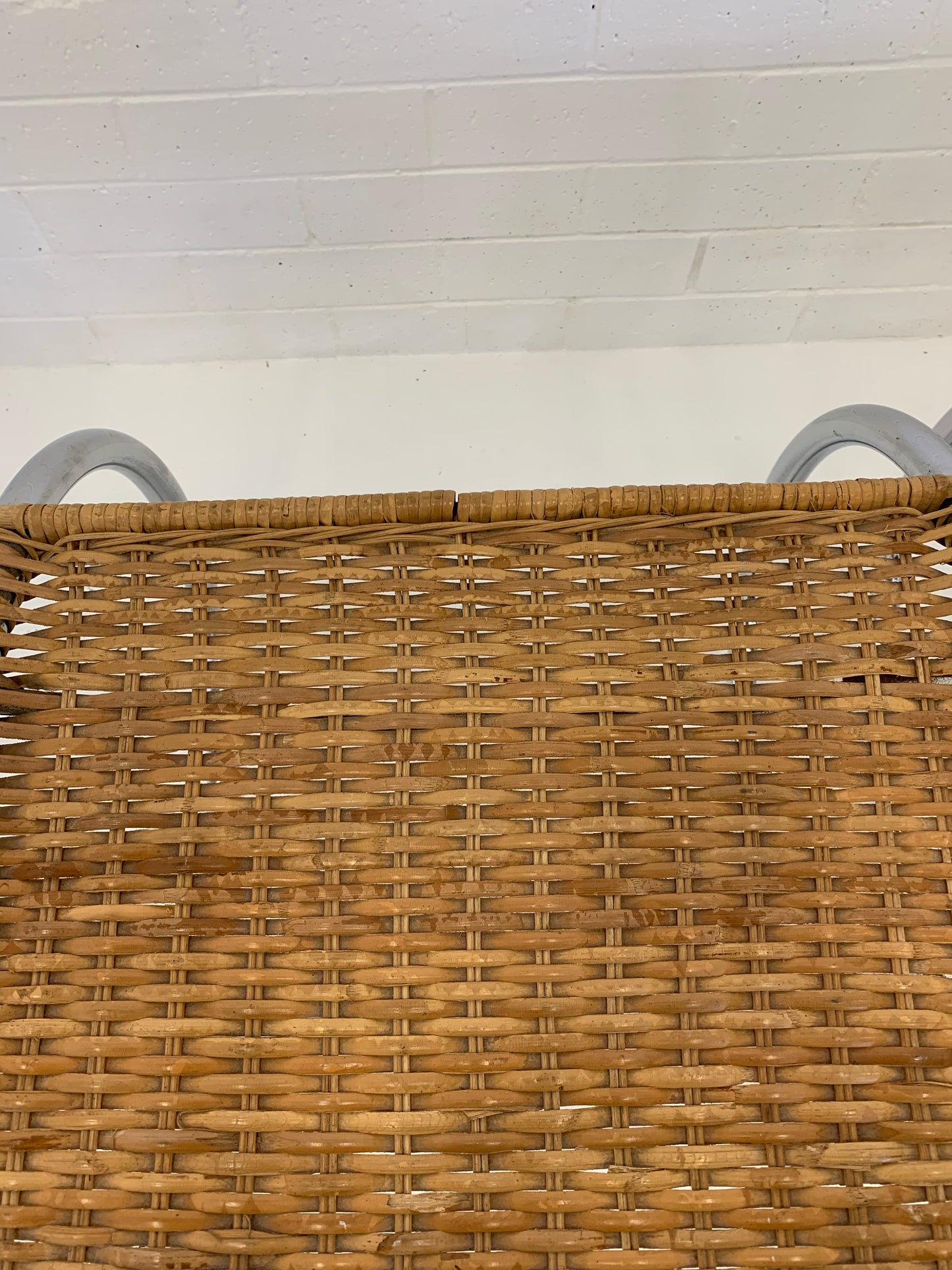 Vintage Cantilever Wicker and Chrome Dining Chairs