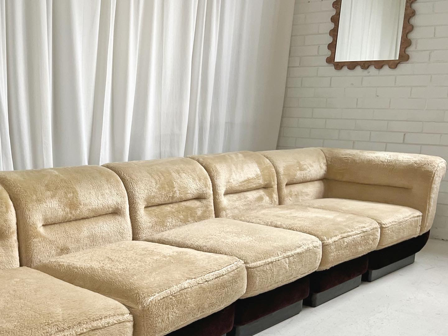 - Vintage VandeRoza Furry Five Piece Modular Sofa - One Set Available