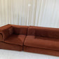 Vintage Fler Choc Velvet Modular Sofa / Bed