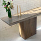 Brutalist Travertine Hall table