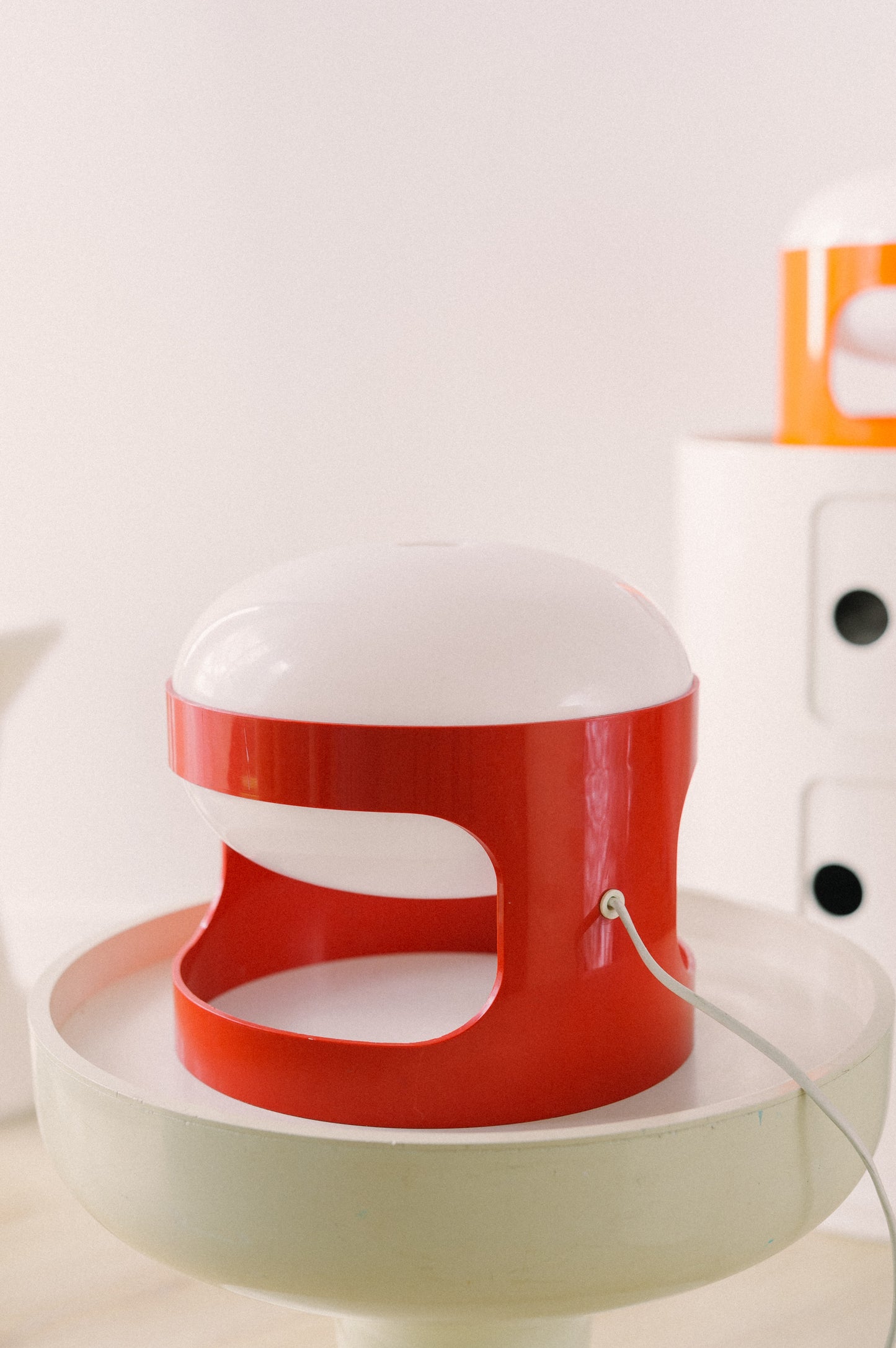 Red Kartell KD27 Lamp by Joe Colombo