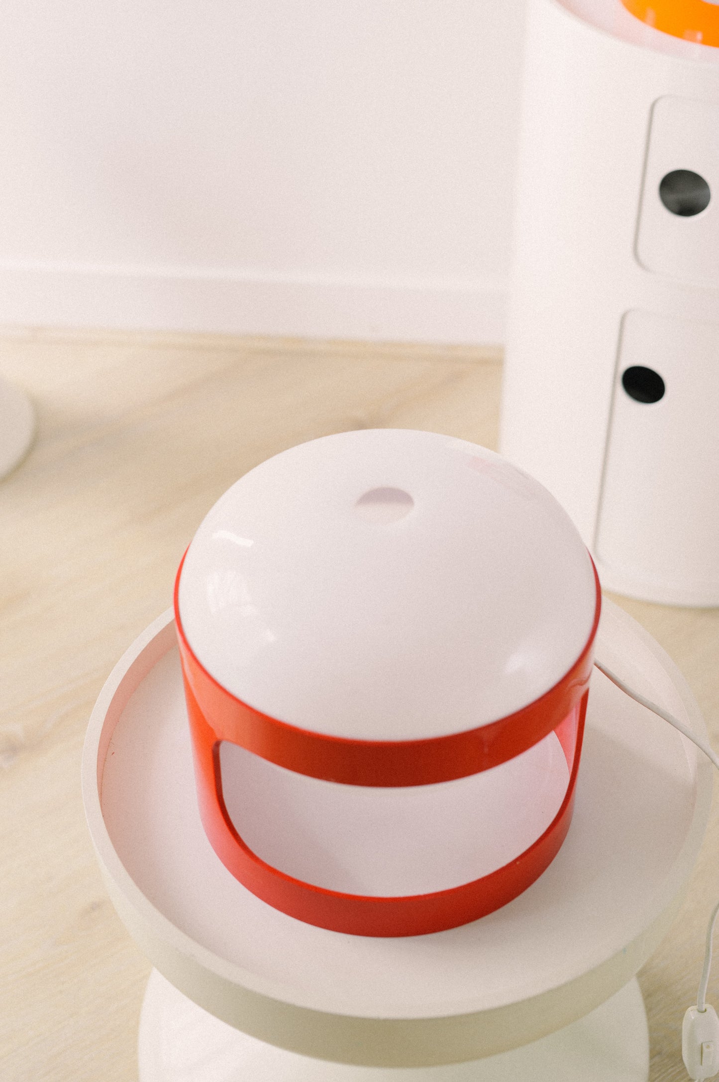 Red Kartell KD27 Lamp by Joe Colombo