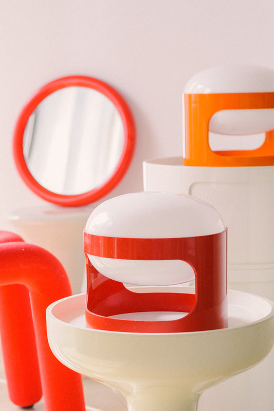 Red Kartell KD27 Lamp by Joe Colombo