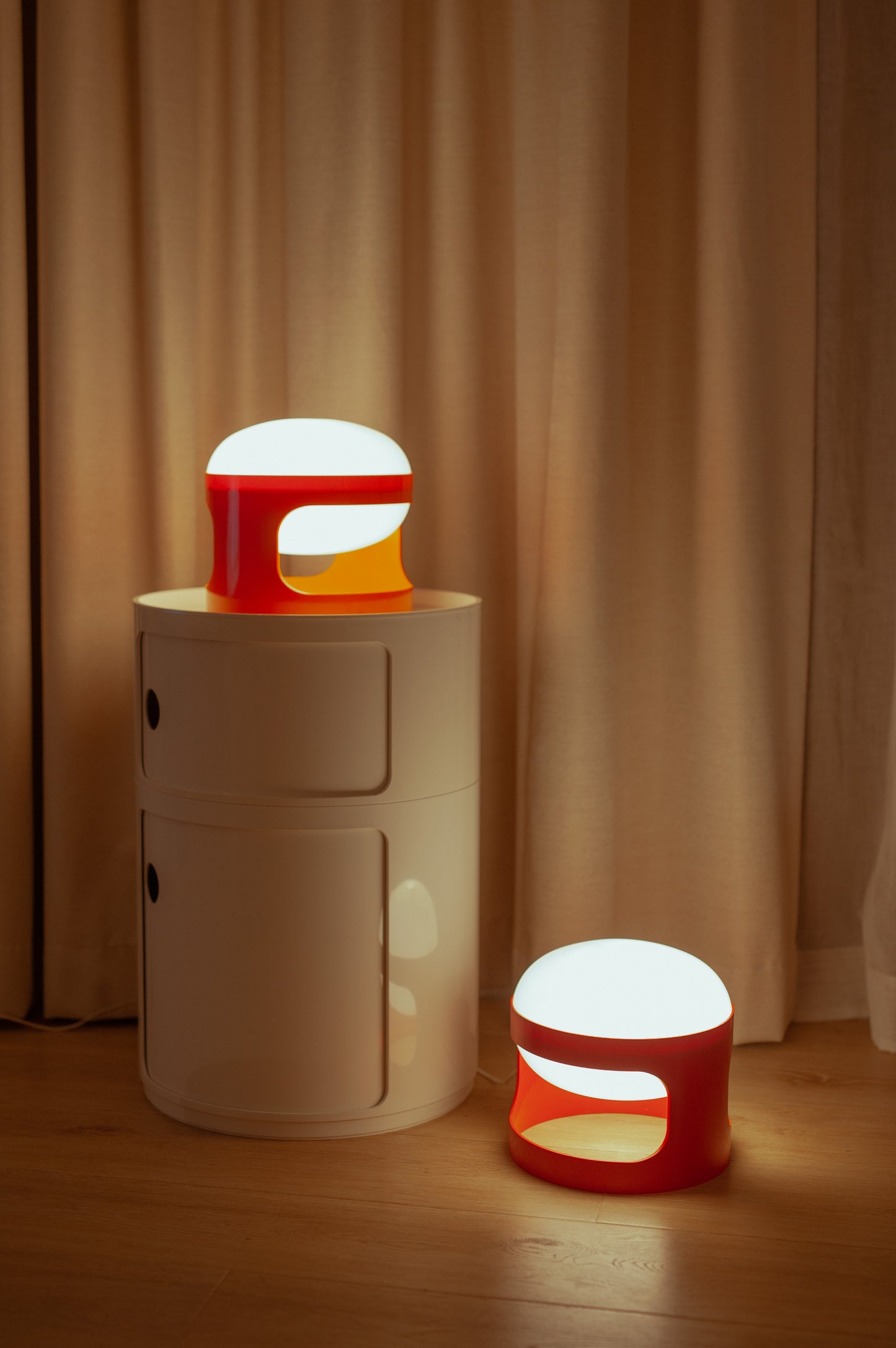 Red Kartell KD27 Lamp by Joe Colombo