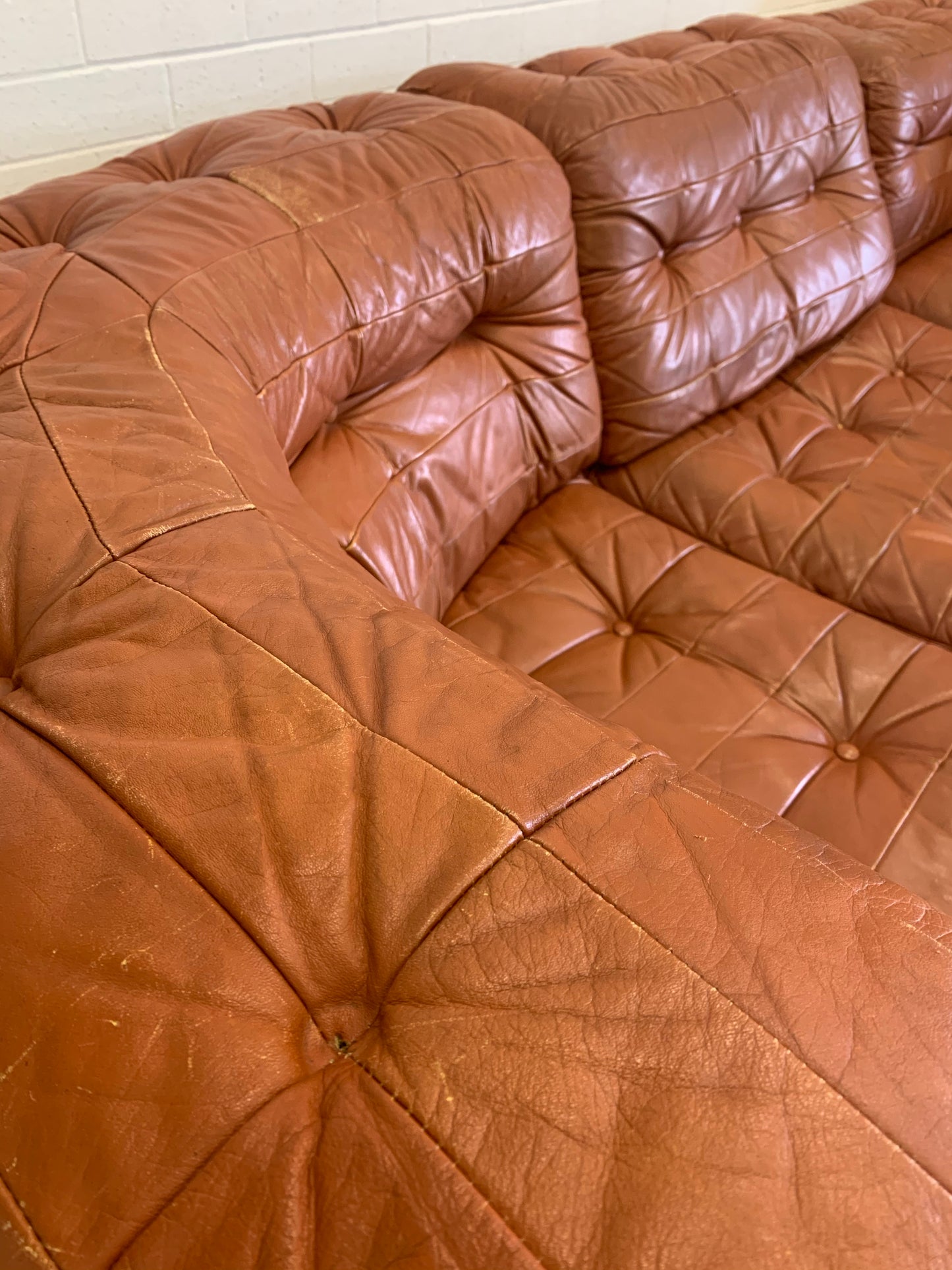 Vintage Leather Modular Sofa
