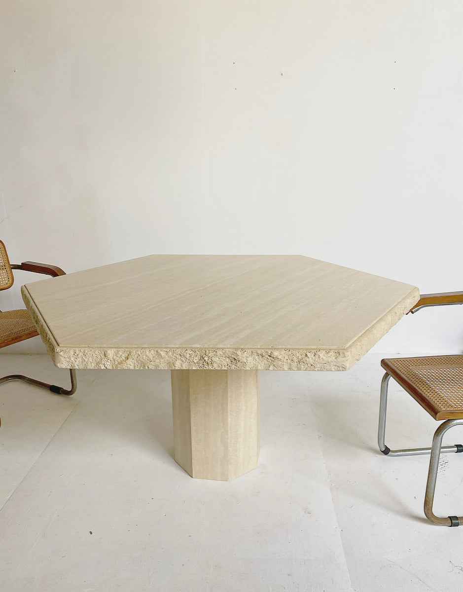 Italian Travertine Dining Table