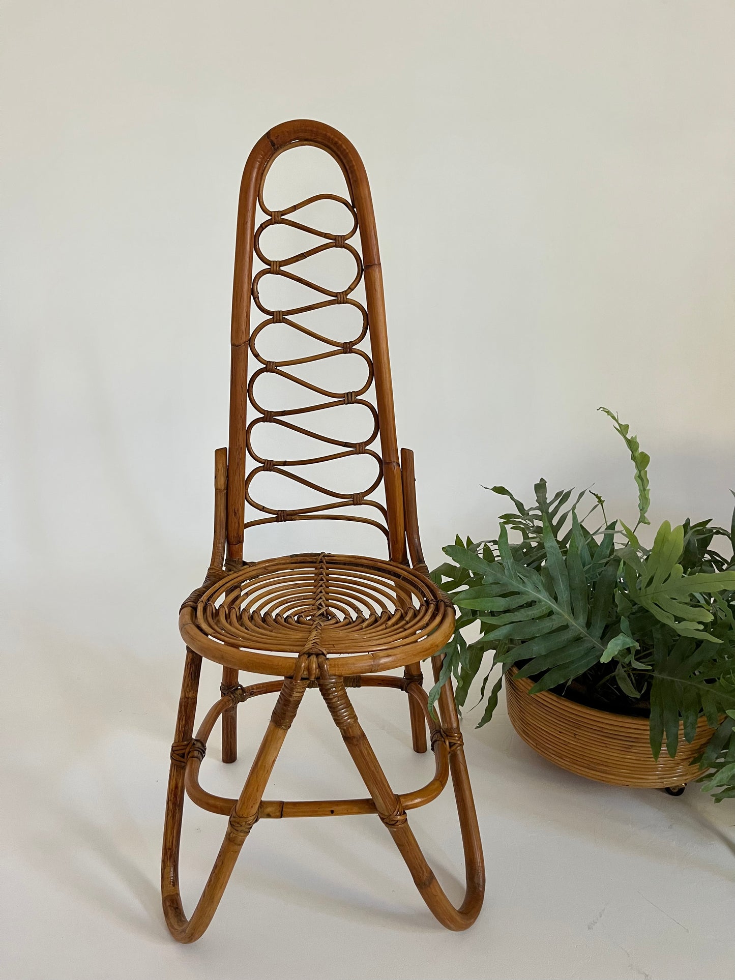 High back bamboo chair hotsell