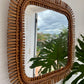 Vintage Italian Bamboo Mirror by Bonacina