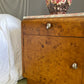 - Set of Two Burl Bedside Tables With Norwegian Rose Marble Tops