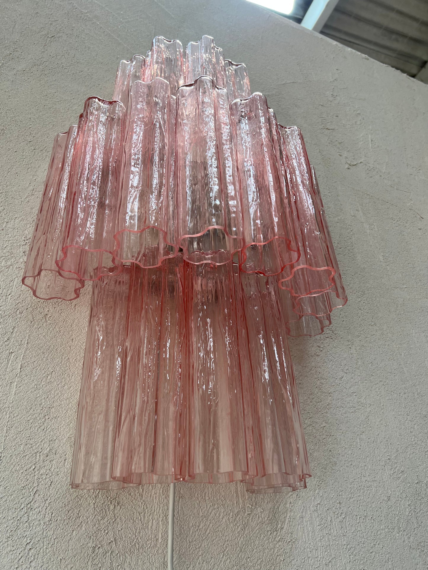 Murano Sconce - Venini TRONCHI PINK - One Available