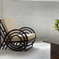 Vintage Dark Bamboo Armchair - Coffee Stripe