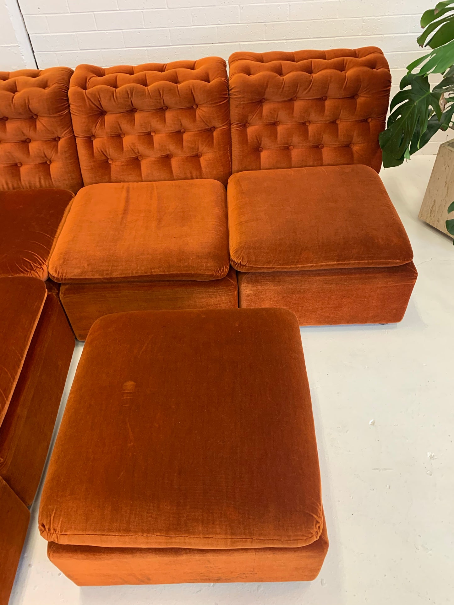 Vintage FLER Velvet Modular Sofa