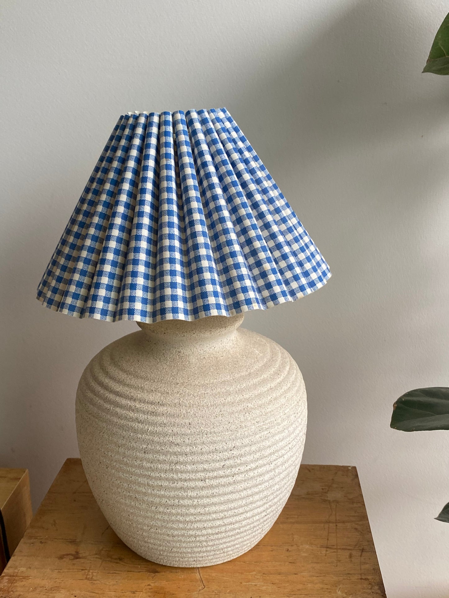 - Chubby Stone-Look Lamp with Original Laura Ashley Shade