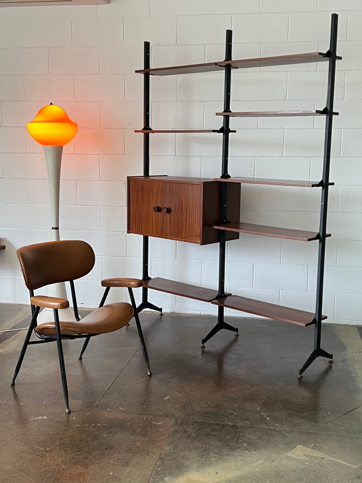 - Mid Century Modern Teak Italian 1960s Bookshelf