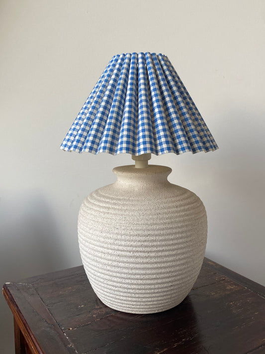 - Chubby Stone-Look Lamp with Original Laura Ashley Shade