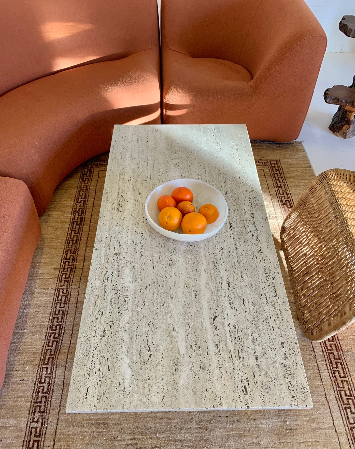 Unfilled Travertine Coffee Table
