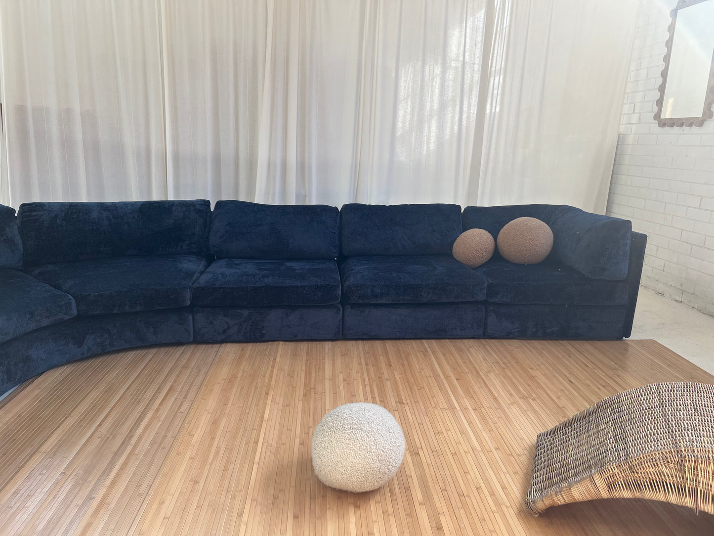 - Bespoke Curved Midnight Chenille Modular Sofa