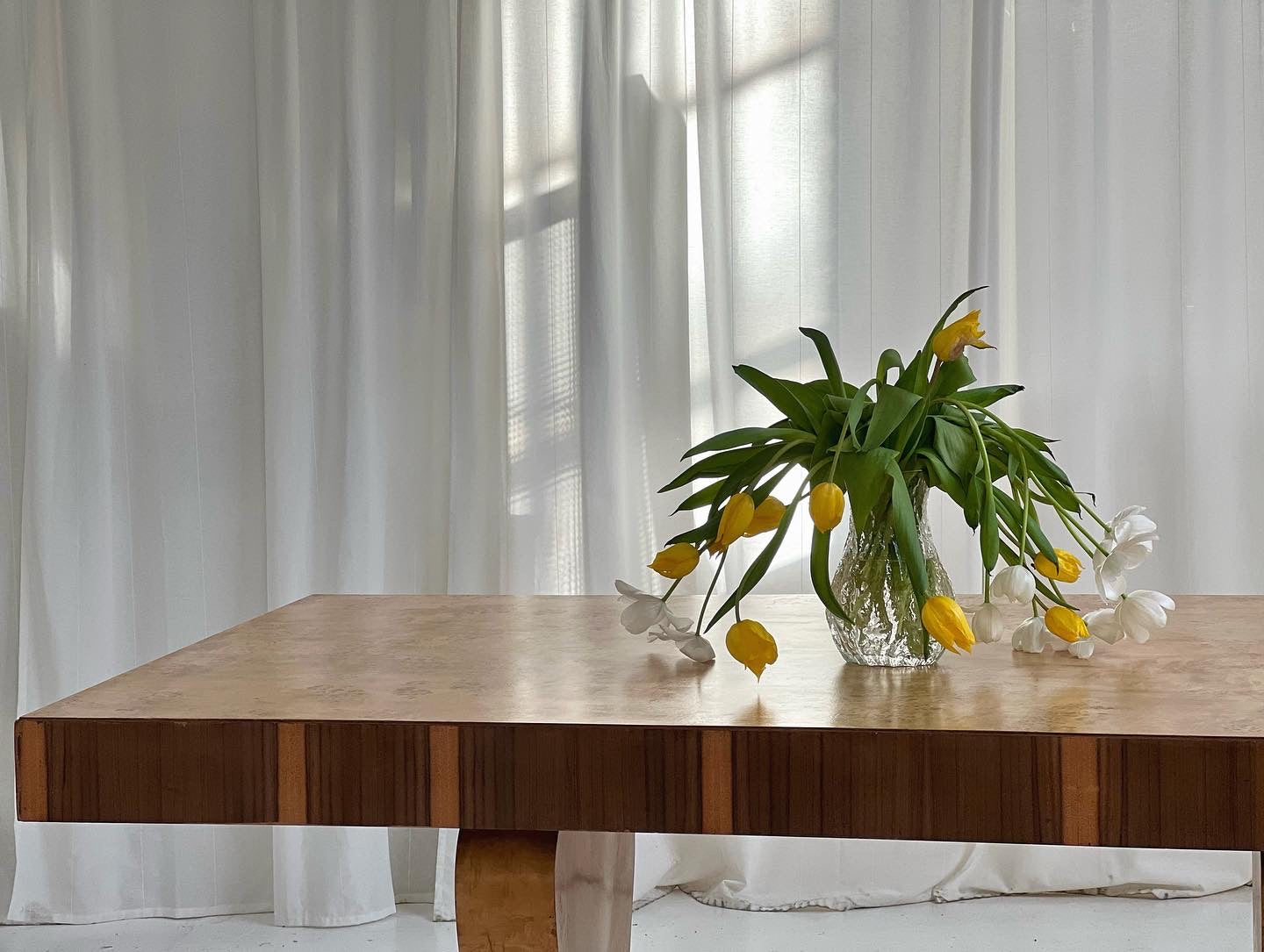 - Large Walnut Birds Eye Burl Table