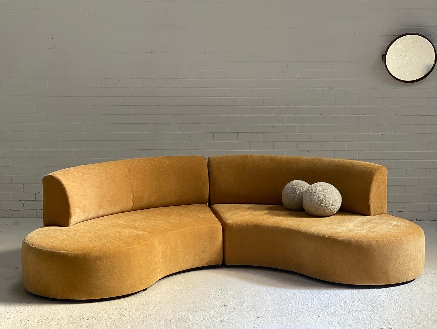 Bespoke Mustard Curvy Modular Sofa