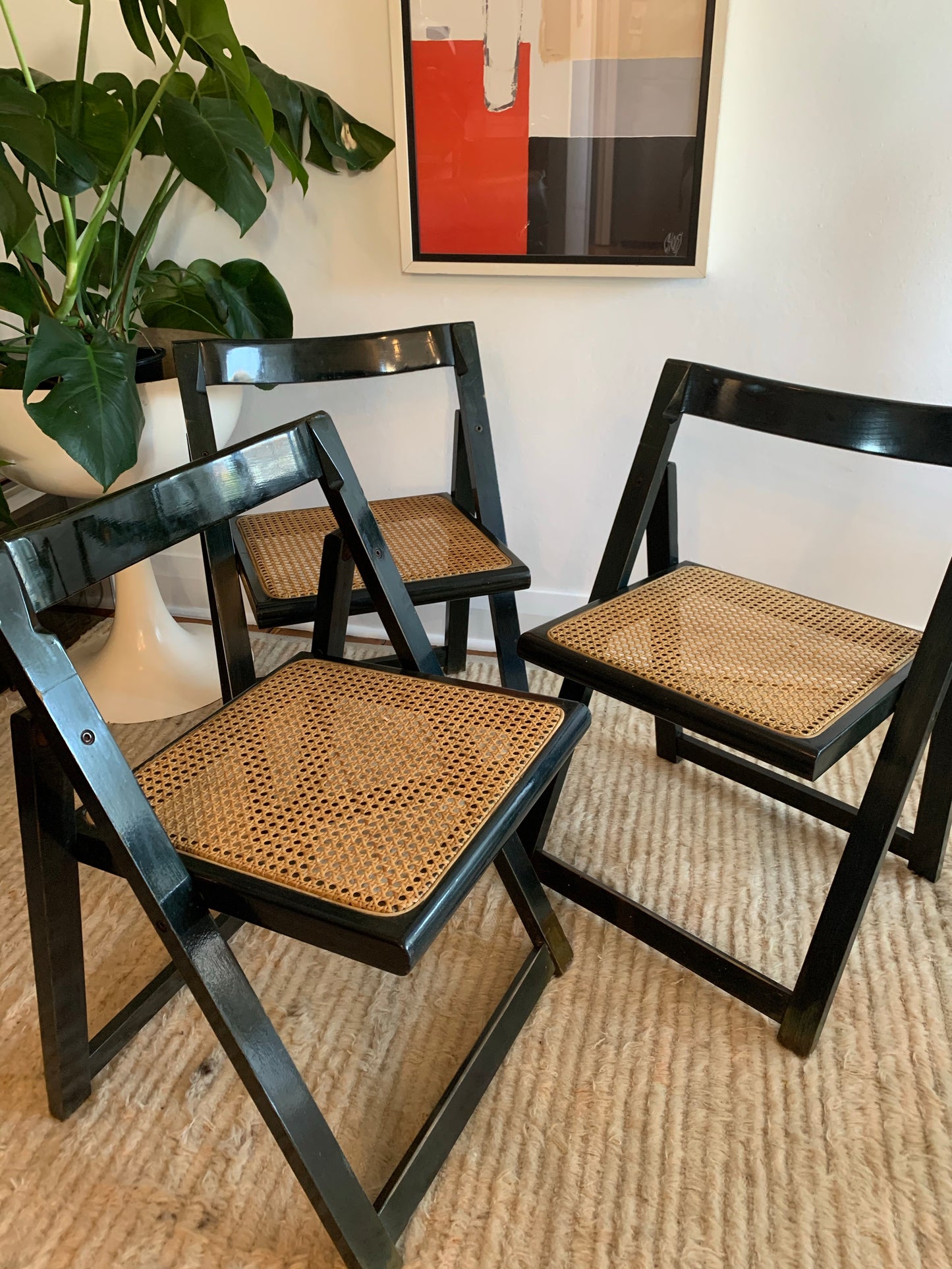 Original 1960’s Aldo Jacober and Pierangela d’Aniello “Trieste” Rattan Folding Chair