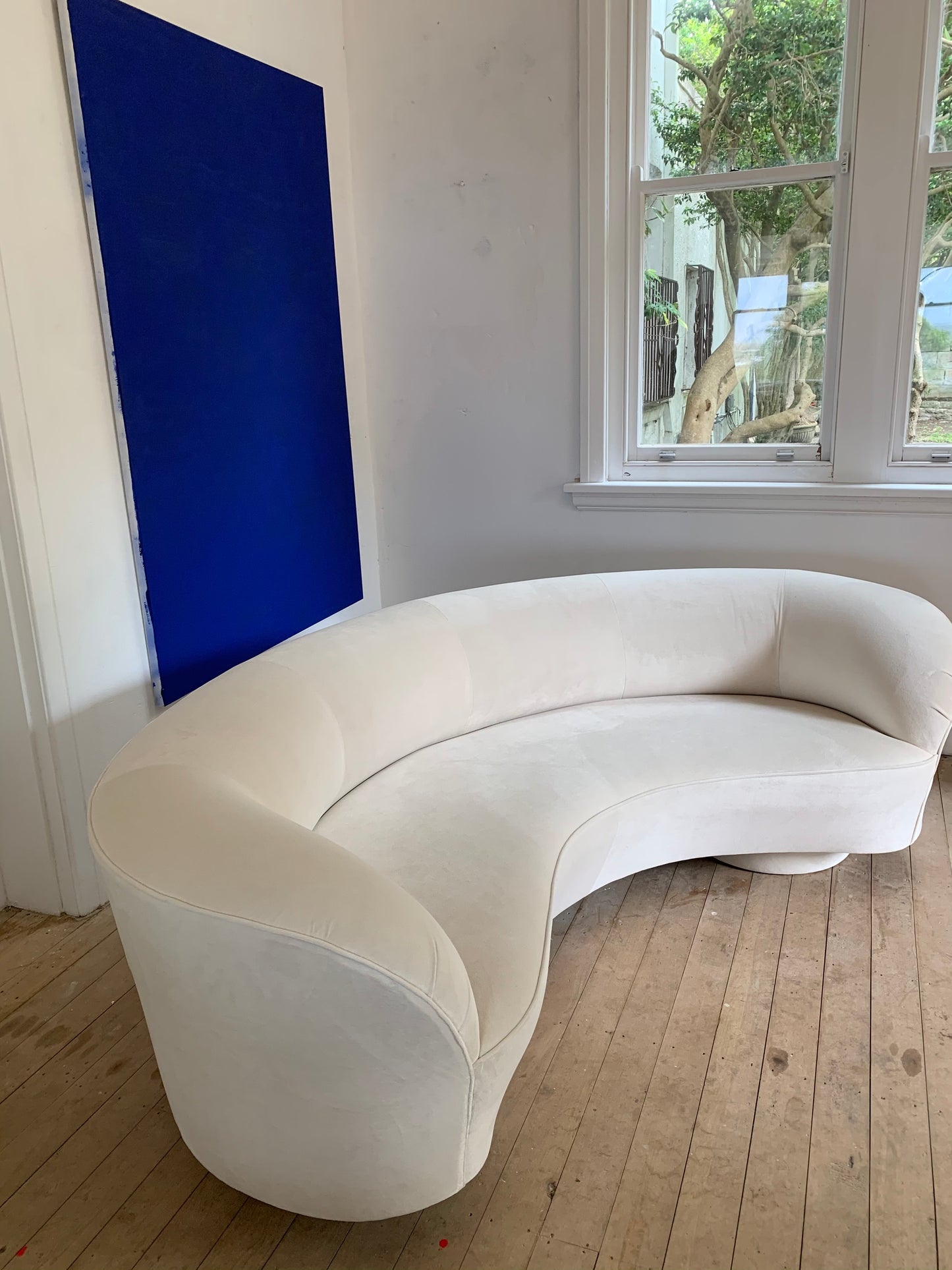 Stunning Velvet Curved Sofa