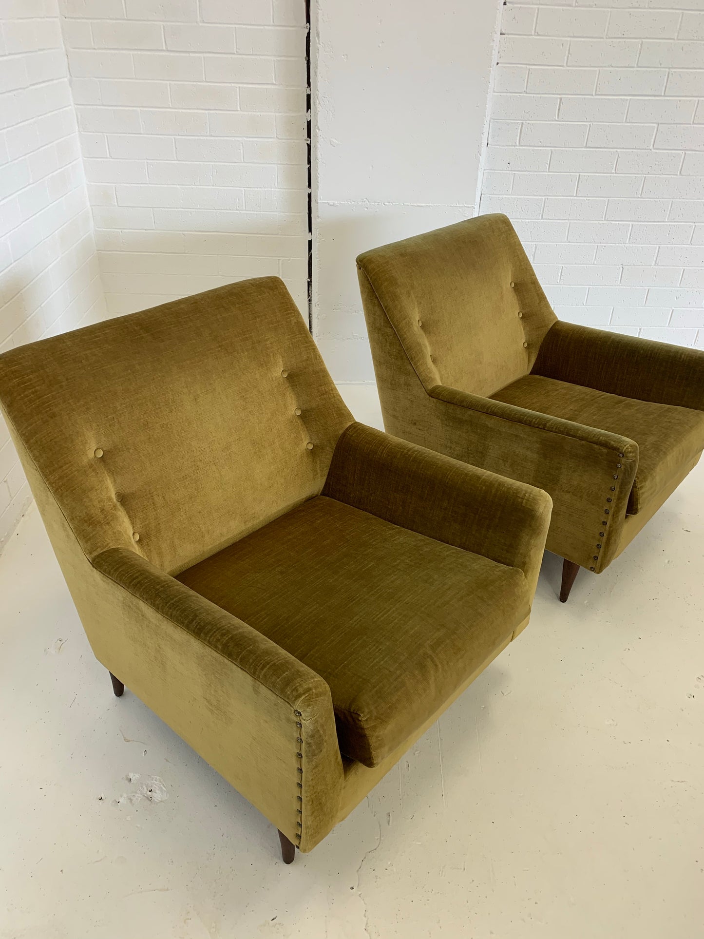 Beautiful Mid Century Velvet Armchairs