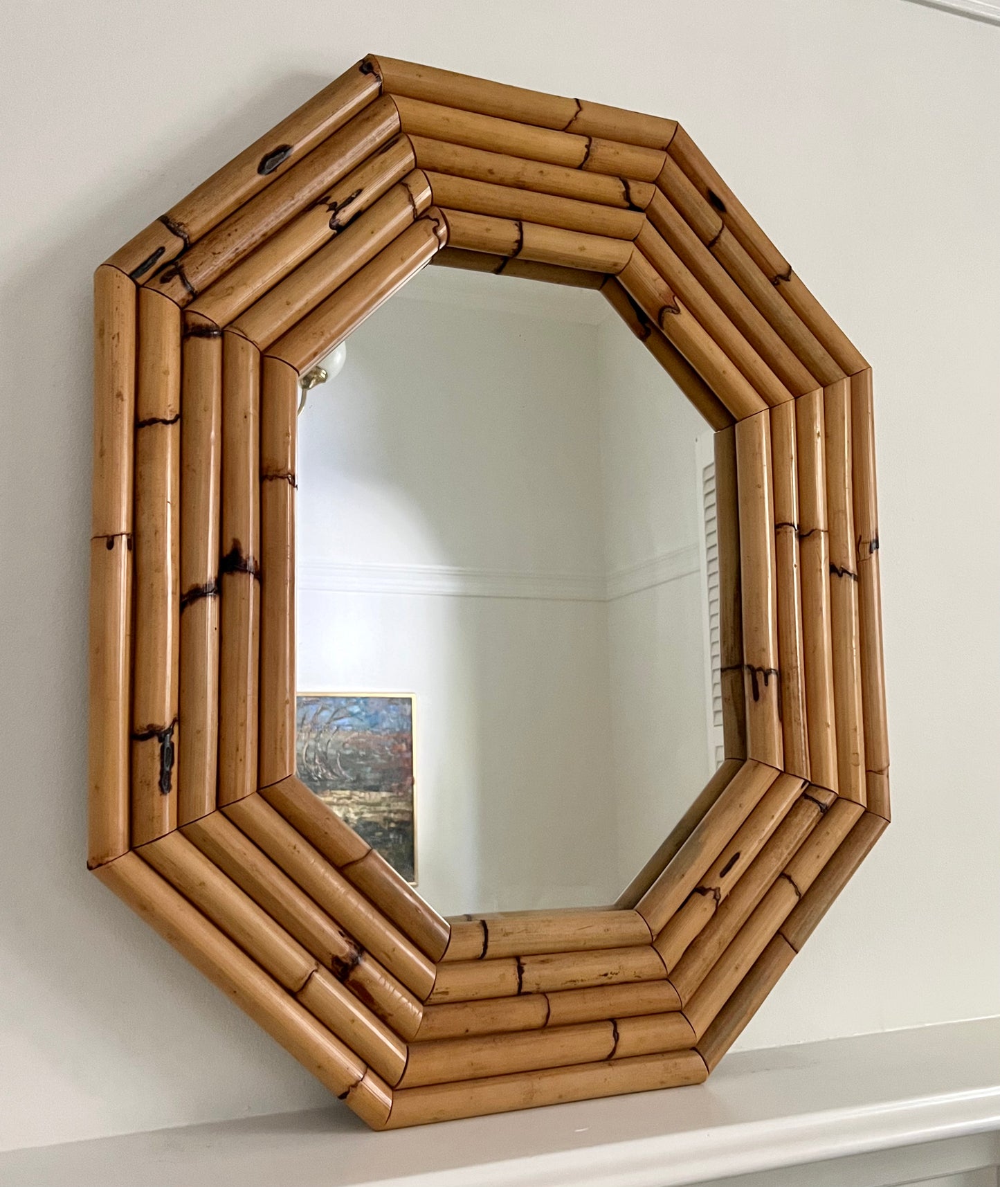 - Large Vintage Bamboo Mirror