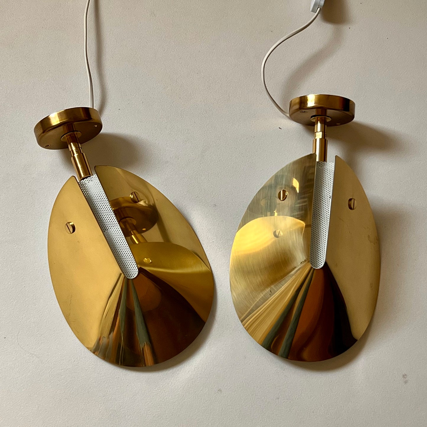 Pair of Vintage Brass Sconces by Aneta, Sweden