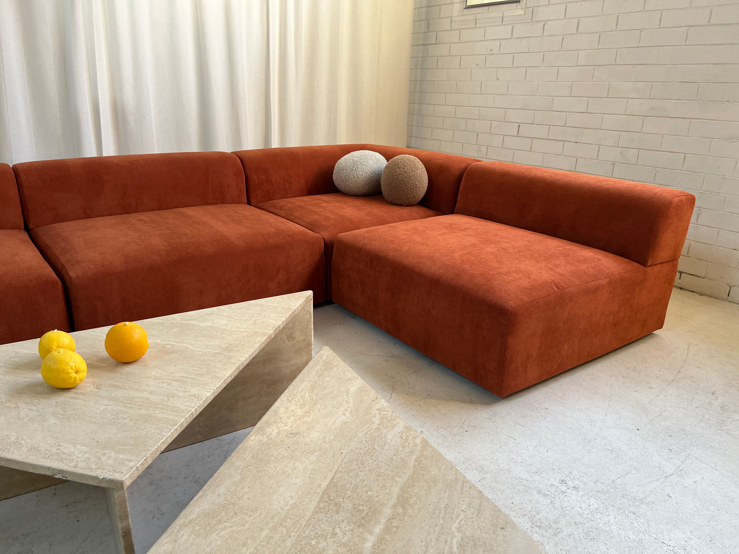 Bespoke Large Corduroy Modular Sofa Set