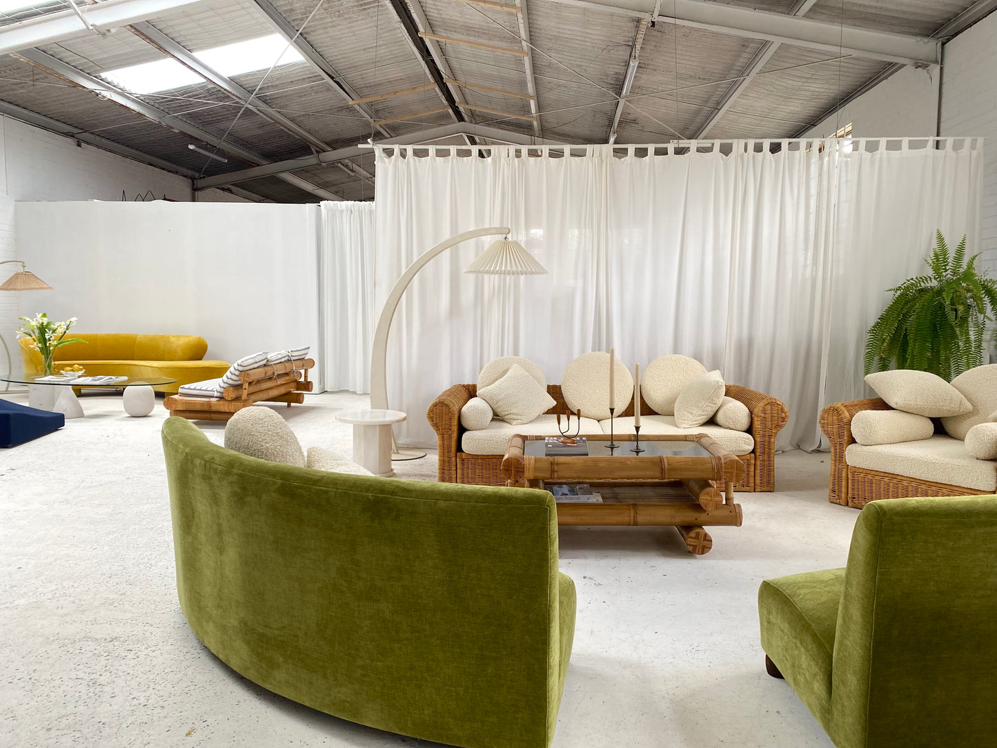 Bespoke Olive Curved Modular Sofa