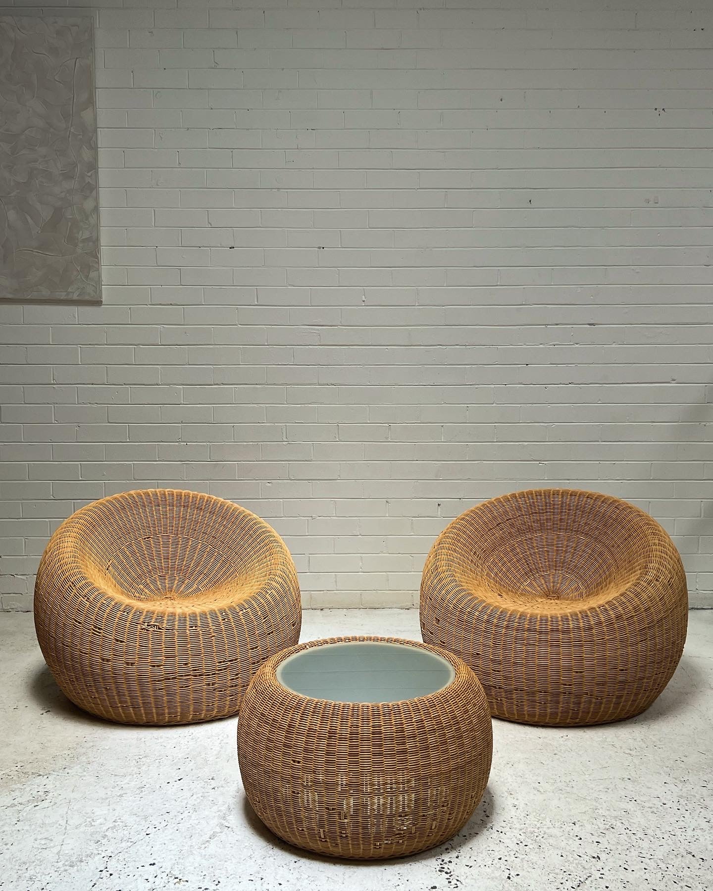 - Vintage Cane Coffee/Side Table - One Available