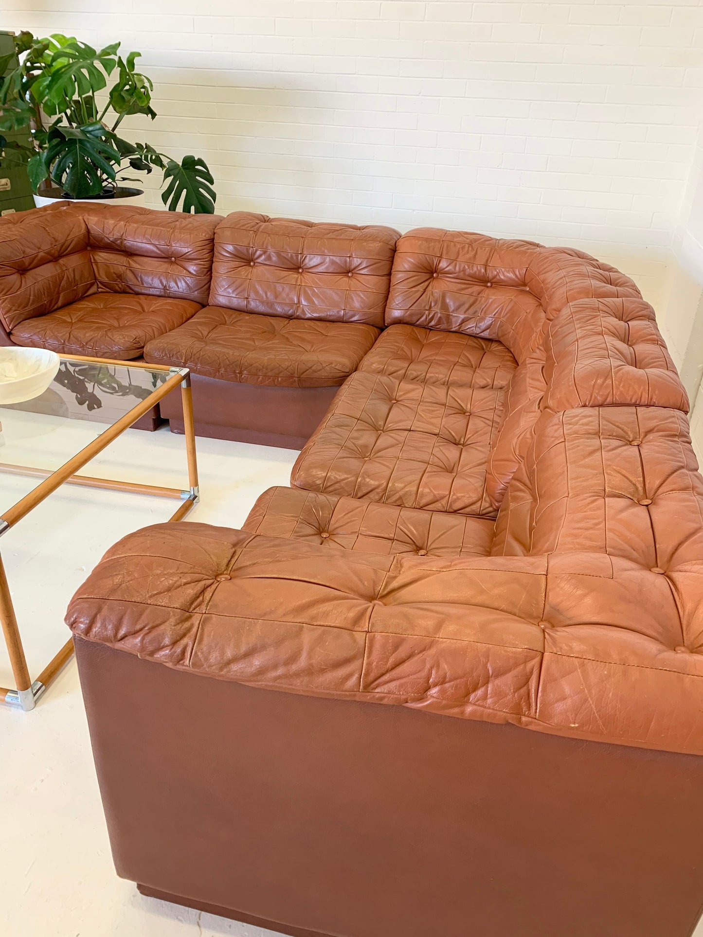 Vintage Leather Modular Sofa
