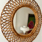 Vintage Italian Bamboo Mirror by Bonacina