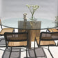 Travertine & Glass Dining Table