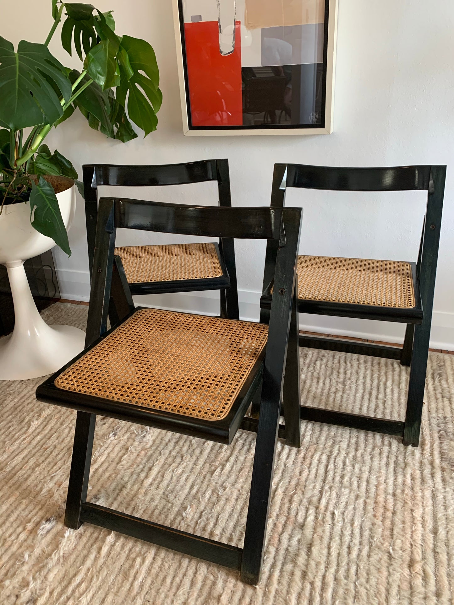 Original 1960’s Aldo Jacober and Pierangela d’Aniello “Trieste” Rattan Folding Chair