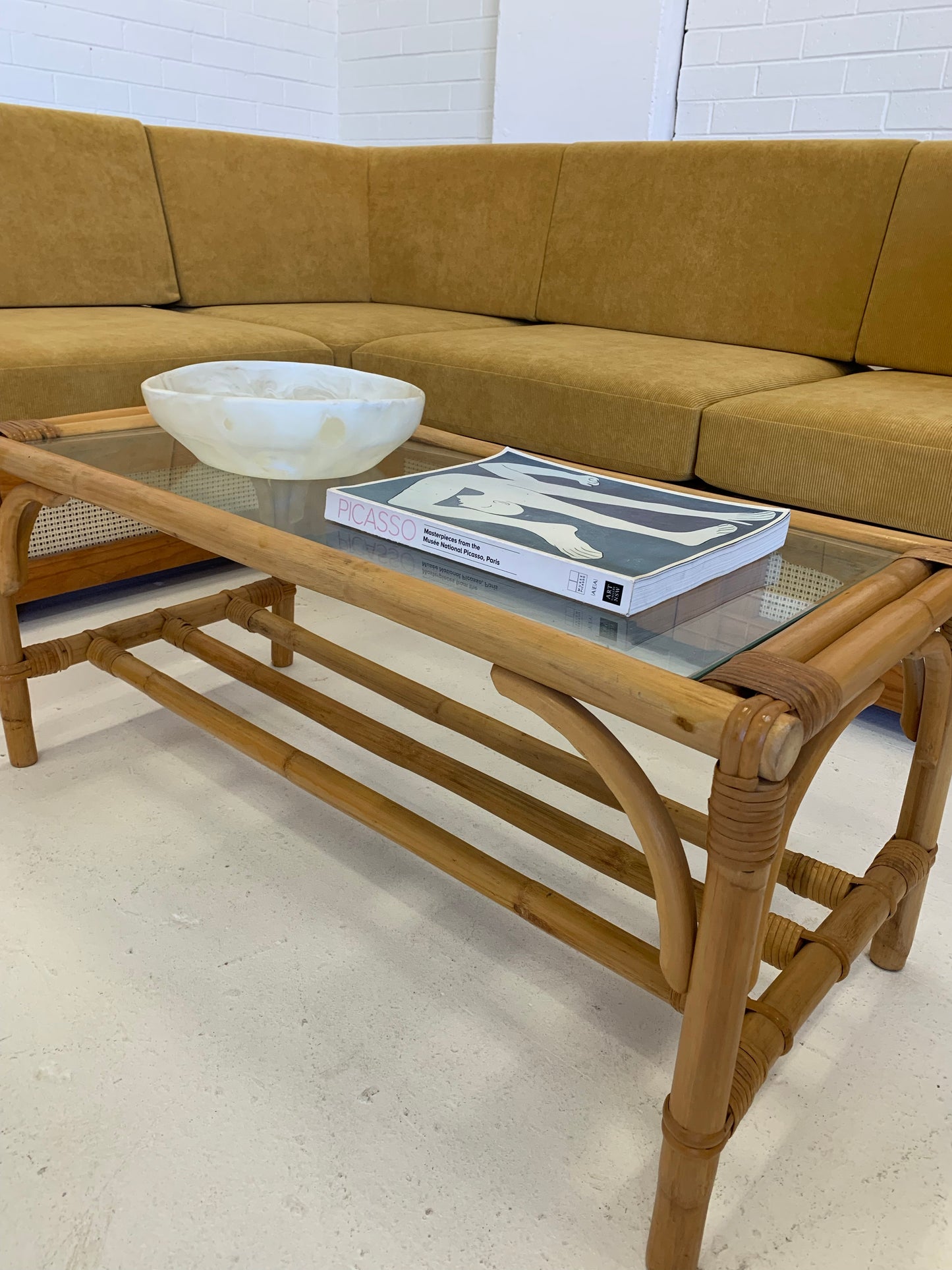 Vintage Cane Coffee Table