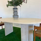 Incredible Honed Travertine Oval Dining Table