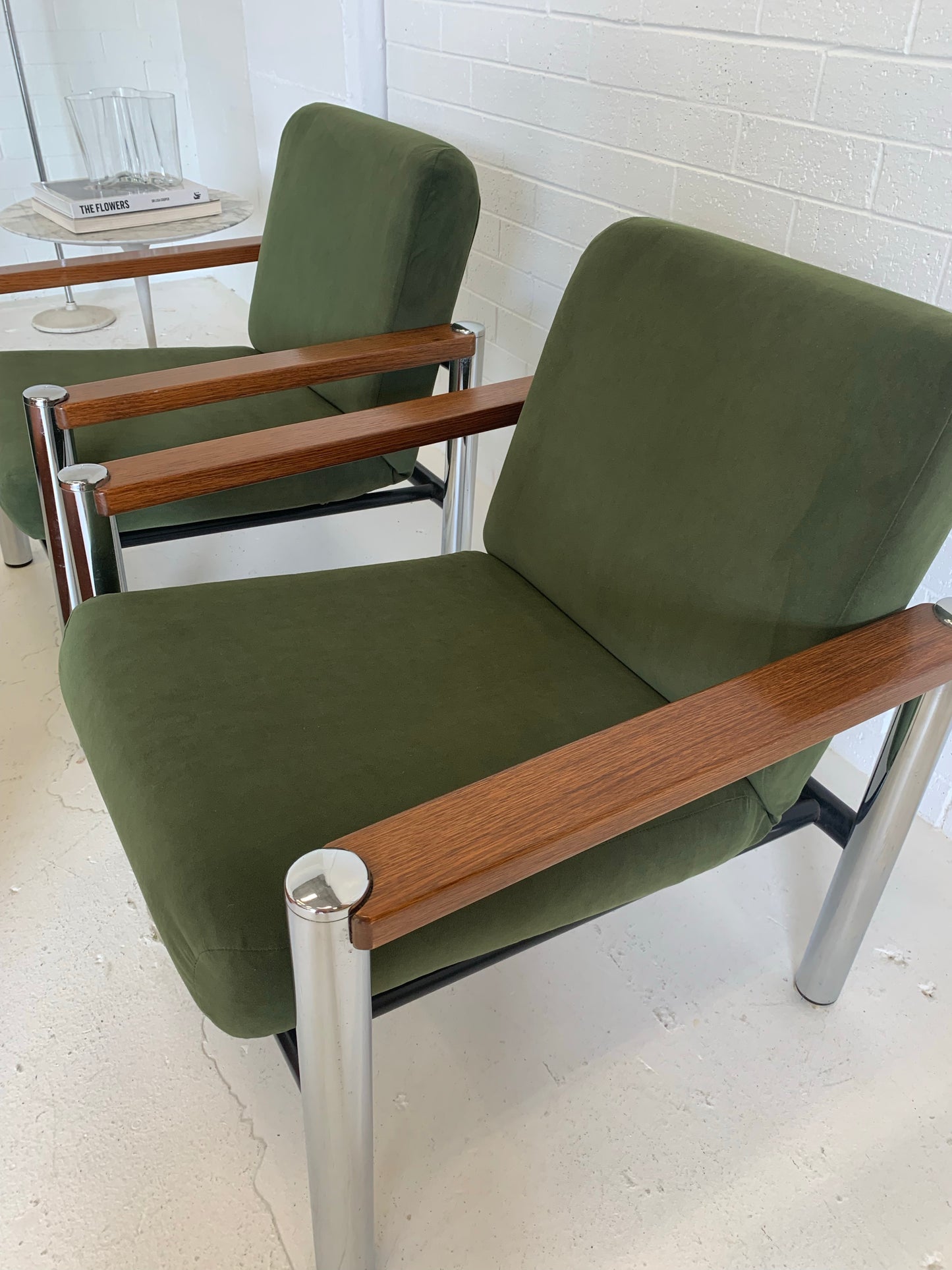Vintage Teak and Chrome Sebel Armchairs