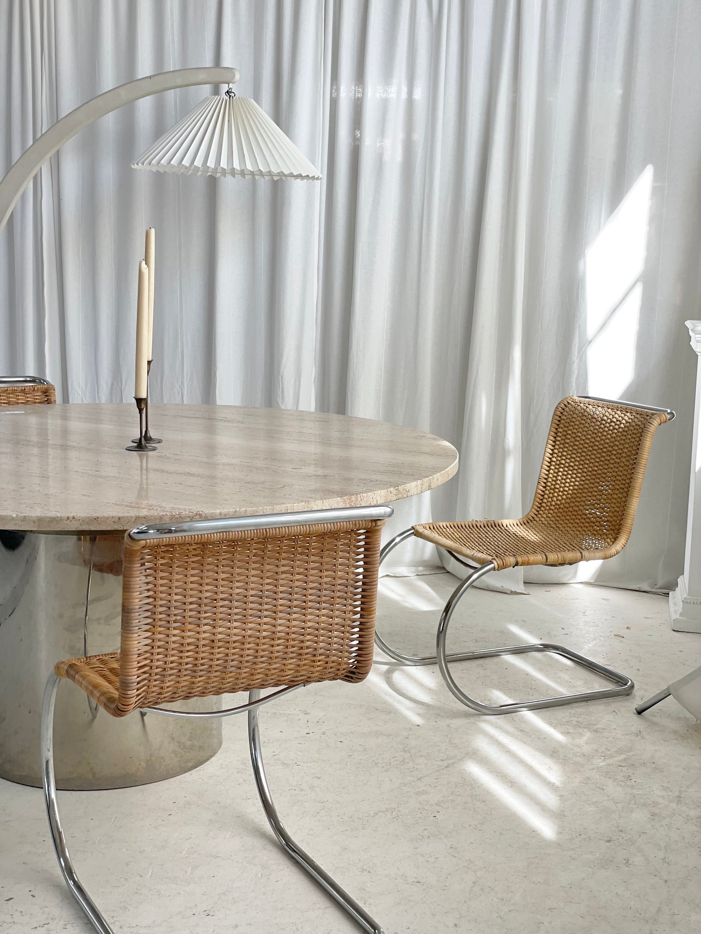 Stunning Large Round Travertine Dining Table