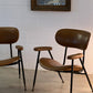 - Set of Two Italian Mid Century Rinaldi Brown Lounge Chairs for Rima, Italy, circa 1950