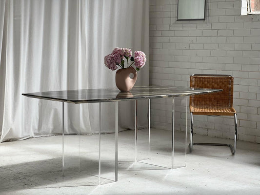 Custom Lucite Marbled Table