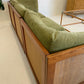 Vintage Parker Rattan and Velvet Modular Sofa