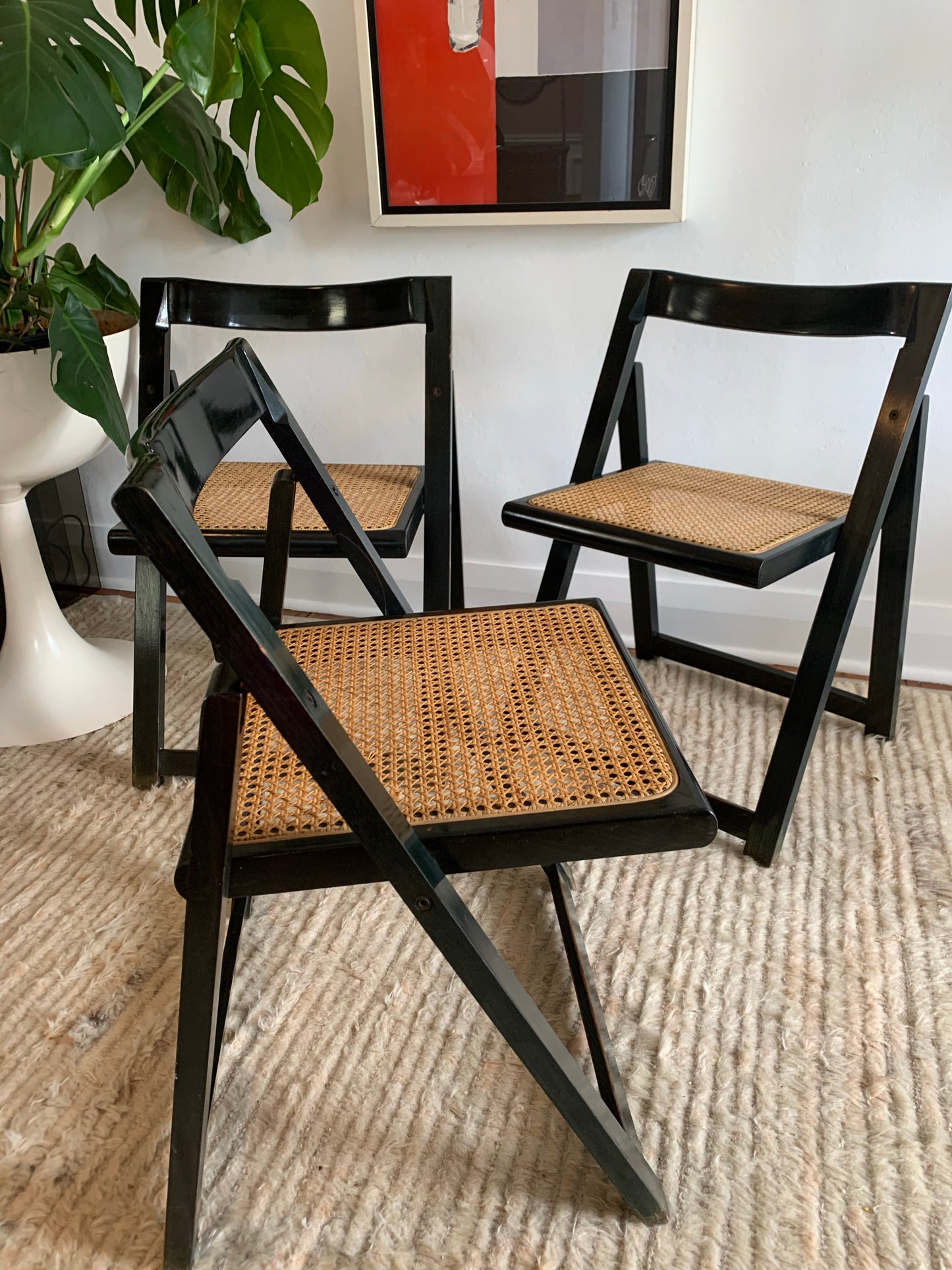 Original 1960’s Aldo Jacober and Pierangela d’Aniello “Trieste” Rattan Folding Chair