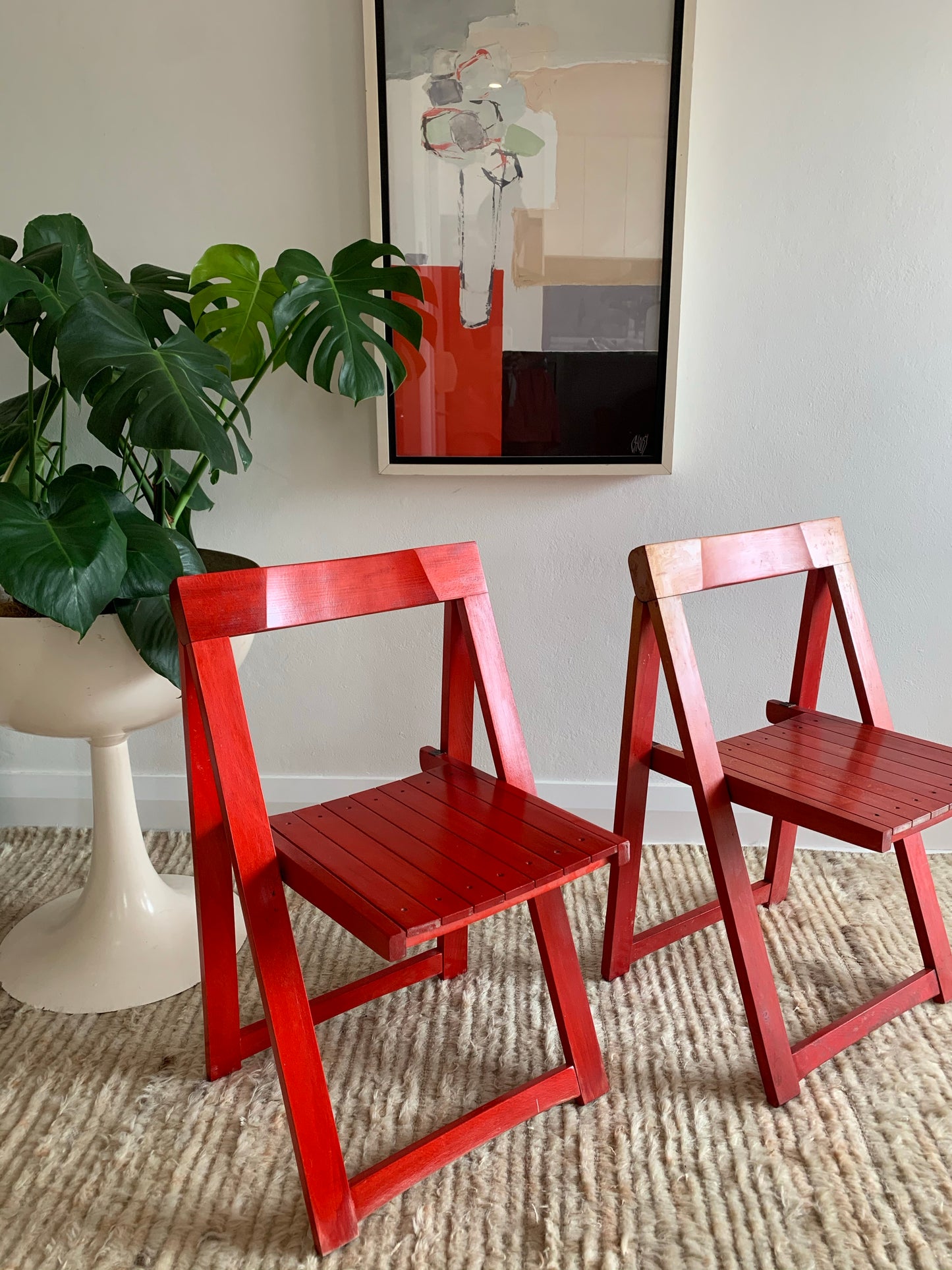 Original 1960’s Aldo Jacober and Pierangela d’Aniello “Trieste” Folding Chairs for Bazzani