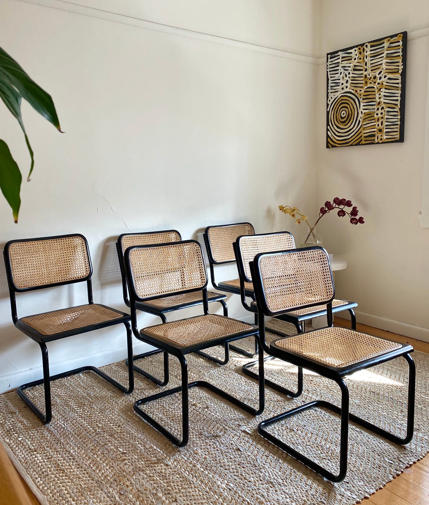 Set of 6 Black Cesca Chairs