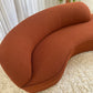 - Bespoke Rust Boucle Curved Sofa