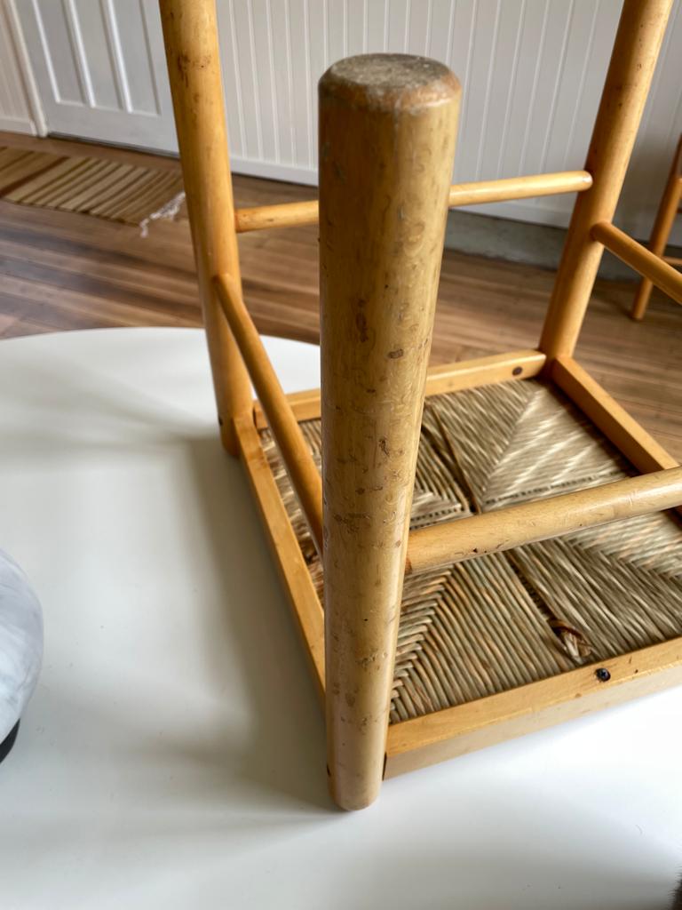 Vintage timber rush dining chairs