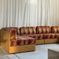 Vintage 9 Piece Geometric Corduroy Modular Sofa & Ottoman (Set)